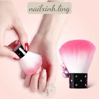 Chổi phủi bụi nail lông mềm mịn - cọ phủi bụi chuyên dụng làm móng màu hồng