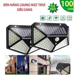 Đèn Năng Lượng Mặt Trời Sân Vườn gắn tường Đèn 100 mắt led siêu sáng,3 chế độ sáng,cảm biến chuyển động,chống nước IP65