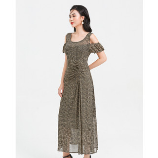 Đầm Maxi LAMER Nhón Eo Hở Vai L63M21H057