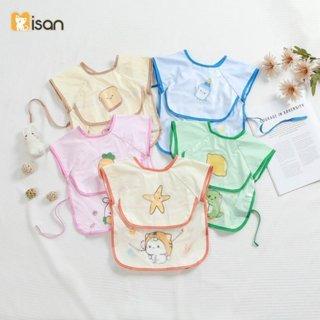 Yếm Chống Thấm Cộc Tay MISAN Cho Bé 2 Giai Đoạn Cho Bé Từ 6m+, Yếm Chống Thấm Có Máng Hứng Rộng Chốn