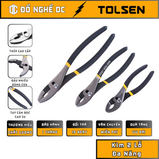 Kìm 2 lỗ, kềm 2 lỗ đa năng 6"160mm 8"200mm 10"250mm 10311 10313 10314 tolsen thép cao cấp dùng để cắt, kẹp, giữ vật dụng