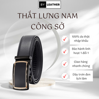 Thắt lưng nam màu nâu công sở - dây nịt nam cao cấp da chân kim lịch lãm by leather