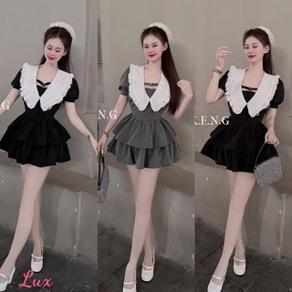 Đầm voan tay phồng công chúa, Đầm trễ Vai Bánh Bèo Chất Liệu Tơ cao cấp 💦💦LY alohashop91