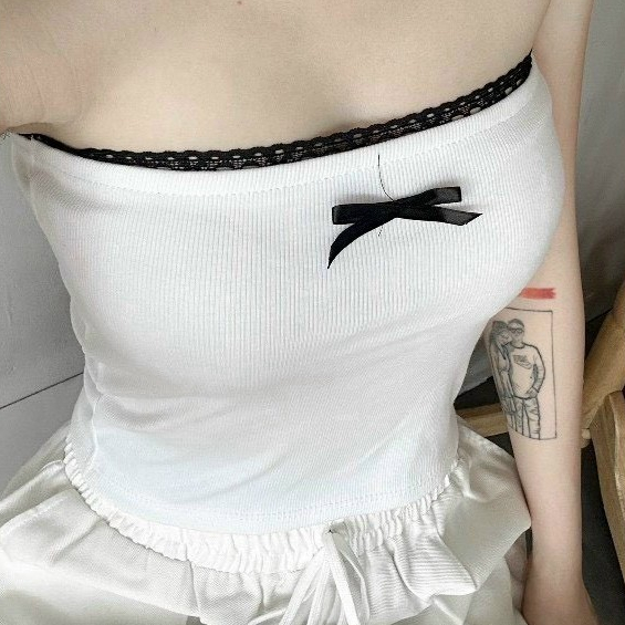 Áo ống tube nữ Beyo áo quây viền ren đính nơ chất thun gân co giãn mềm mại ôm body tạo cảm giác thoải mái khi mặc T057 | BigBuy360 - bigbuy360.vn