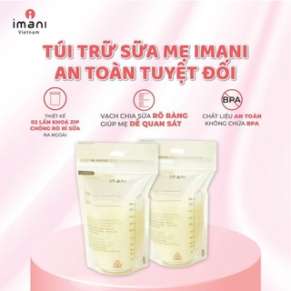 Túi trữ sữa IMANI túi zip trữ sữa dung tích 230ml bằng nhựa PET/PE, không BPA an toàn tuyệt đối cho bé