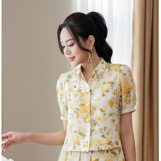 Áo sơ mi nữ cổ đức tay bồng lamer o61h24h001