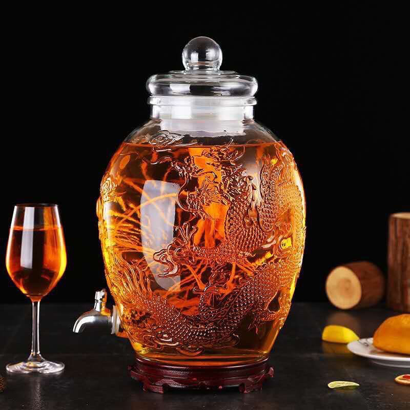 Bình Thuỷ Tinh Ngâm Rượu/ Để Nước Rồng Phụng 6 Lít/ 10 Lít/ 15 Lít