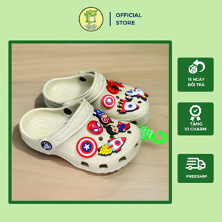 Dép Cross Classic Trẻ Em, Dép Cross Cho Bé Trai, Bé Gái Nhiều Màu, Tặng 10 Charm Gắn Dép - Sấu Béo