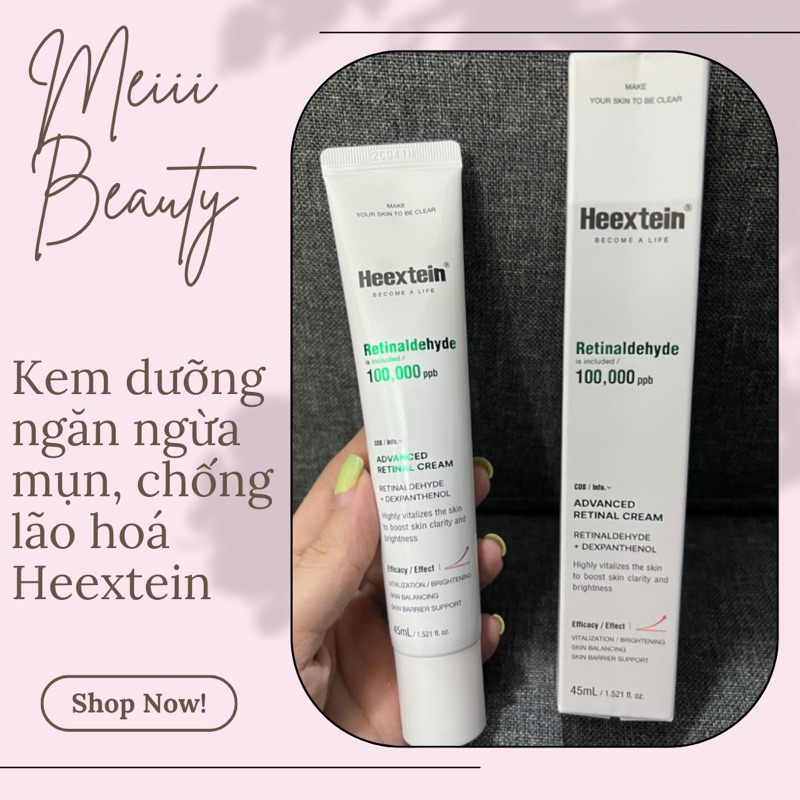 Kem dưỡng ngăn ngừa mụn, chống lão hoá Retinaldehyde Heextein