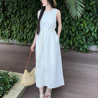 ĐẦM LINEN DÂY TẾT BUỘC EO - DA3206