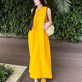 ĐẦM LINEN DÂY TẾT BUỘC EO - DA3206