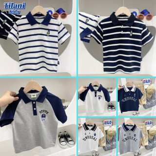 Áo bé trai polo KACADY kẻ thêu gấu năng động A367 cho bé từ10-30KG  - TILANI Official Store