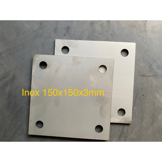 bản mã vuông inox 150x150x3mm (4 lỗ 14mm)