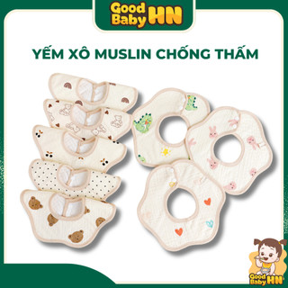 Yếm tròn xoay 360 độ chống thấm nhiều họa tiết cho bé trai bé gái sơ sinh - Y30