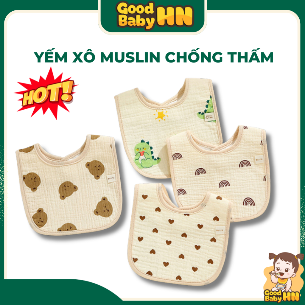 Yếm xoay 360 độ 6 lớp chống thấm hình cánh hoa