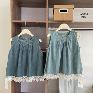 Áo Jean Sát Nách Viền Ren BOCONGANH HA6800 Hàng Quảng Châu CHIC STUDIO