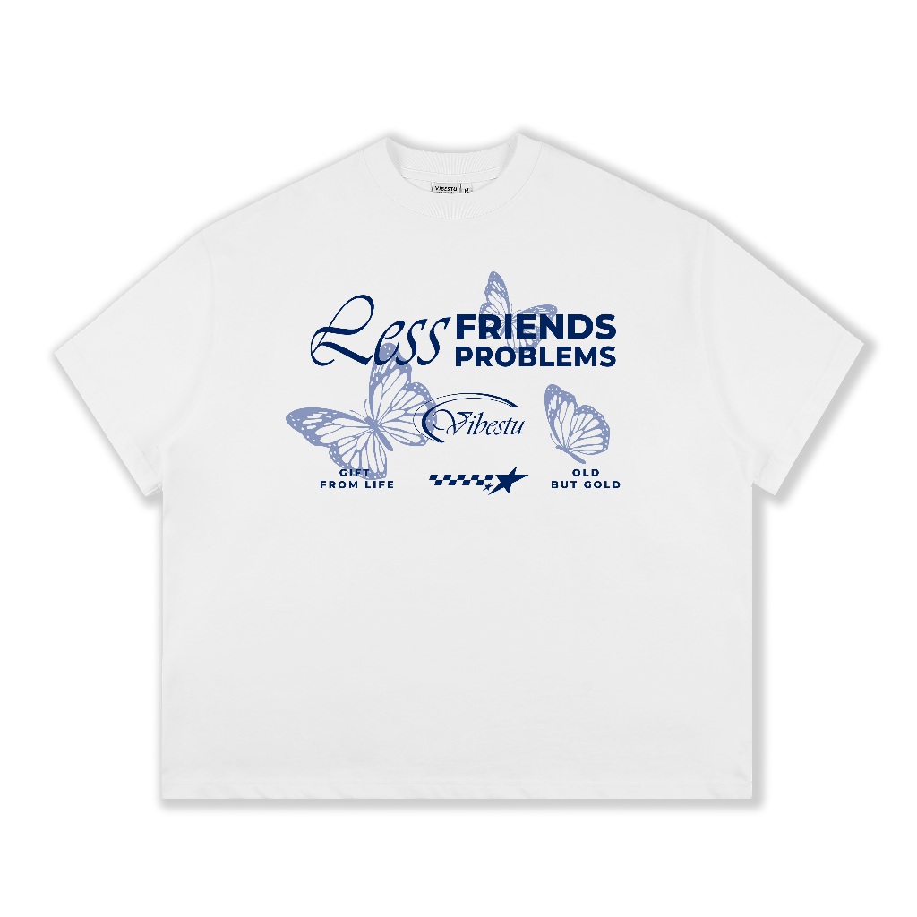 Áo Thun Local Brand VIBESTU "Friends Problems", Áo Thun Boxy Form Rộng Unisex 250Gsm 100% Cotton | BigBuy360 - bigbuy360.vn