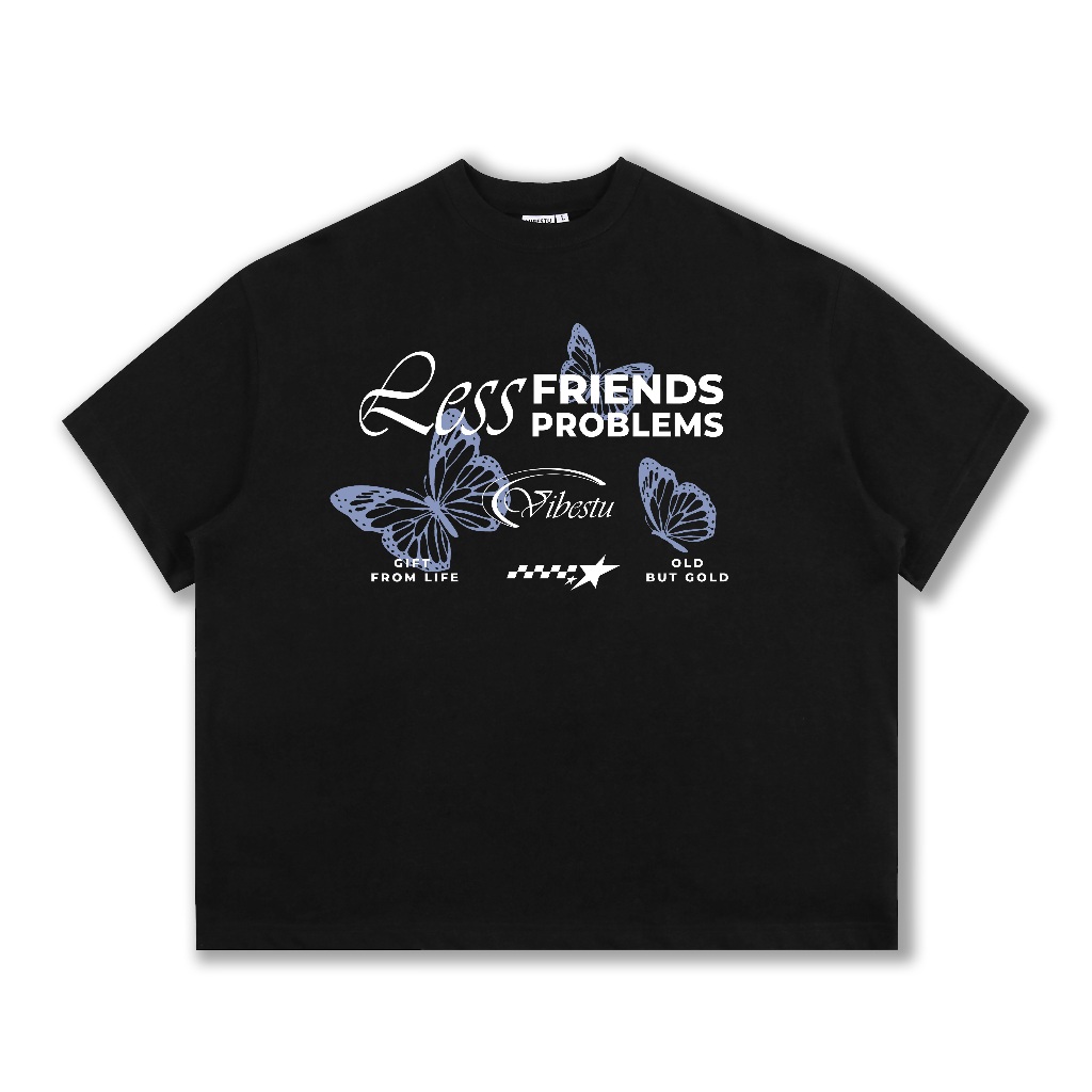 Áo Thun Local Brand VIBESTU "Friends Problems", Áo Thun Boxy Form Rộng Unisex 250Gsm 100% Cotton | BigBuy360 - bigbuy360.vn