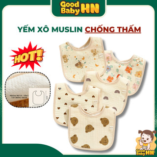 Yếm tròn xoay yếm dãi 360 cho bé chất liệu cotton mềm mịn thấm hút tốt nhiều màu sắc đáng yêu