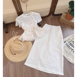 Set 3 món áo 2d + chân váy kaki 🎀