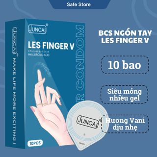 Bao cao su ngón tay LES FINGER hương hoa quả, bcs ngón tay siêu mỏng, nhiều gel hộp 10 bcs - Safe HN