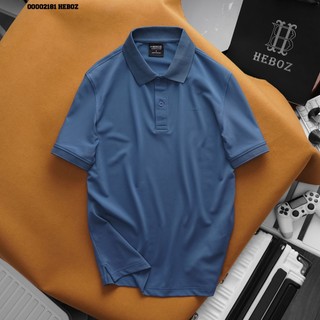 Áo thun polo nam ngắn tay HEBOZ vải cotton pha CVC co giãn 4 chiều in logo MỚI, form slimfit basic