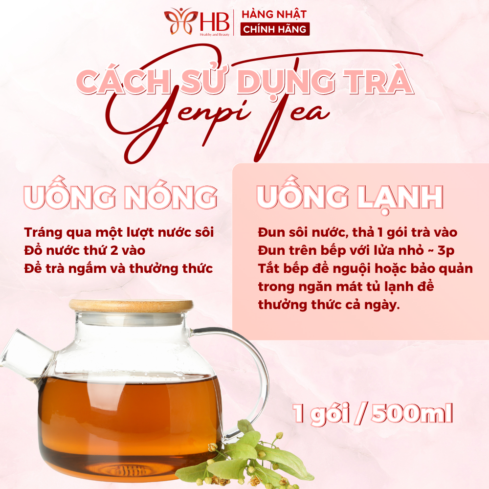 Trà Genpi Orihiro hỗ trợ giảm mỡ thừa 60 gói/túi chính hãng Nhật Bản, Genpi tea trà giảm cân an toàn, hỗ trợ tiêu hóa