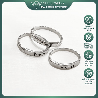 Nhẫn bạc TLEE nhẫn khắc chữ theo yêu cầu TLEE JEWELRY A0296