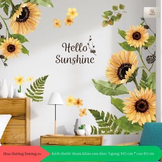 Decal dán tường hoa hướng dương to mẫu hàn