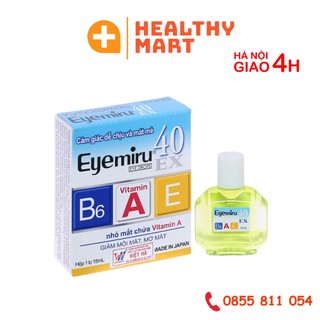 ✔️️️Nhỏ mắt Eyemiru 40ex Dưỡng mắt Vitamin, giảm cảm giác nhức mỏi mắt lọ 15ml Nhật Bản
