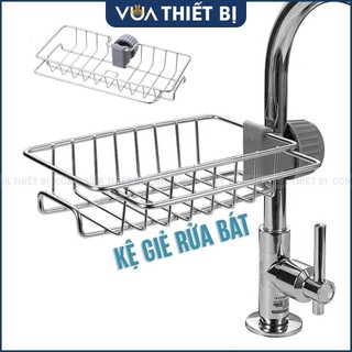Giá treo vòi đựng đồ, giẻ rửa chén bát - kệ gắn vòi inox để đồ giẻ rửa chén bát