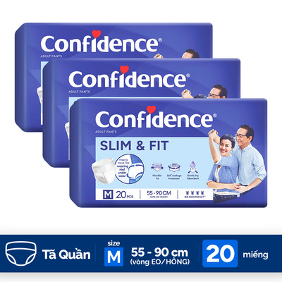 Tã quần người lớn Confidence Slim&Fit Mỏng Nhẹ & Vừa Vặn