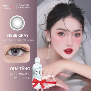 LENS XÁM CÓ VIỀN [𝐇𝐄𝐁𝐄 𝐆𝐑𝐀𝐘] giãn tròng - Độ cận 0-8 - KÍNH ÁP TRÒNG Y TẾ cấp ẩm 14h/ Nhatlam lens Phân phối chính hãng