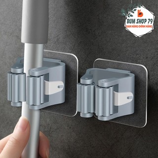 Móc kẹp giữ cây lau nhà chịu lực chất liệu nhựa chắc chắn, móc dán tường treo các vật dụng thiết yếu