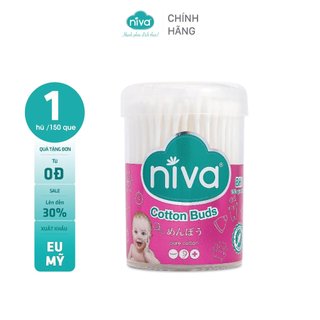 Hũ Tăm Bông NIVA Dành Cho Trẻ Em Hũ 150 Que Nhựa Bh1