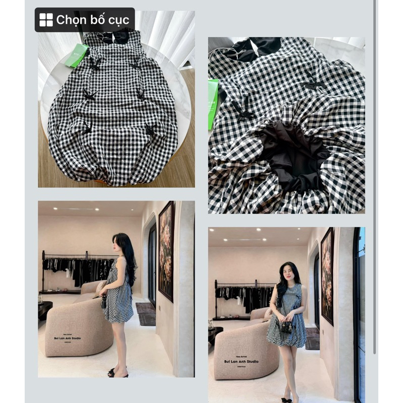 Váy kẻ sát nách