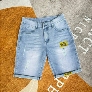 Quần short jean nam XANH THÊU rách, chất vải jean co giãn, dễ vận động, vừa form, giá tốt