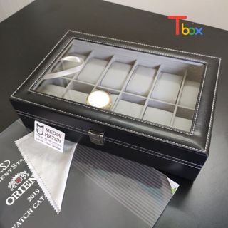 Hộp đựng đồng hồ 12 ngăn bằng da