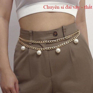 Đai váy belt xích ngọc thời trang dễ mix váy áo x1
