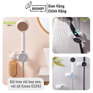 Móc treo vòi hoa sen, móc treo chổi, vòi xịt 360 độ Ecoco kèm miếng dán