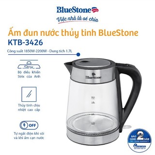 Ấm siêu tốc thủy tinh Bluestone KTB-3426 1.7L Hàng chính hãng Bảo hành 24 tháng