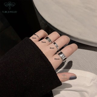 Nhẫn bạc TLEE bản trơn basic TLEE JEWELRY A0298