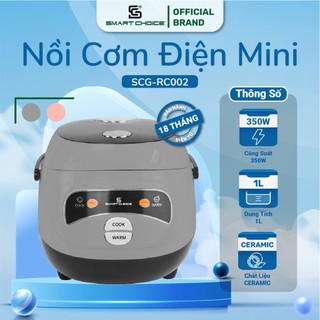 Nồi Cơm Điện Mini SmartChoice SCG-RC002 Nồi Cơm Điện 1L 350W Lòng Nồi Phủ Ceramic Chống Dính Tốt