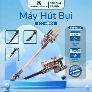 Máy hút bụi không dây smartchoice scg-hb001, máy hút bụi cầm tay sạc pin 130w lực hút 12000pa