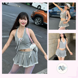 SET Áo Yếm Kèm Chân Váy Phối Ren NhiNaa Store Phong Cách Nữ Tính S065