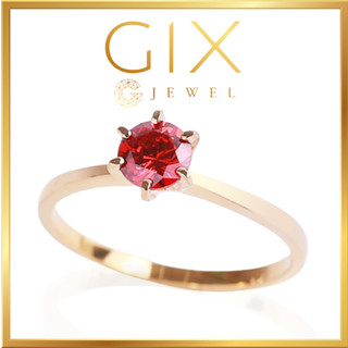 Nhẫn bạc mạ vàng đính đá Cz đỏ Gix Jewel SPGN69