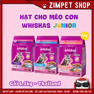 Thức ăn hạt Whiskas Junior dành cho mèo dưới 1 tuổi gói 1,1kg - Thức ăn hạt cho mèo con 2-12 tháng Whiskas