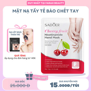  Mặt Nạ Tay Tẩy Tế Bào Chết SADOER Cherry Niacinamide Dưỡng Ẩm Trẻ Hóa Làn Da 