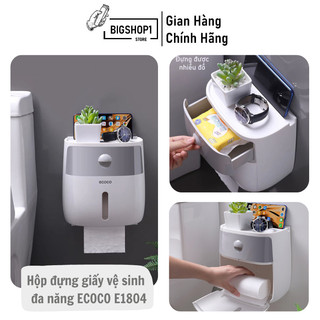 Hộp đựng giấy vệ sinh ecoco cao cấp 2 tầng - đa năng, sang trọng, tiện dụng e1804