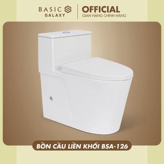 Bồn Cầu Một Khối Basics BSA-126 Cao Cấp, Sứ Men Nano Kháng Khuẩn, Chống Bám Bẩn, 700*405*670mm